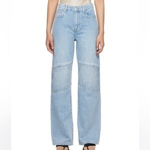 NWT grlfrnd wide leg racer jean the mariah size 28